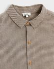 Chemise enfant en vichy beige et gris ISTEO 23-K / 24I129212NM1080