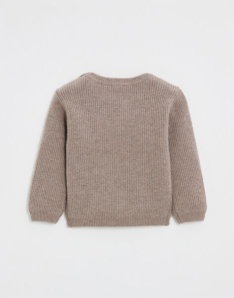 Pull enfant en tricot fantaisie moka IMARCEL 24-K / 24I129212N13817