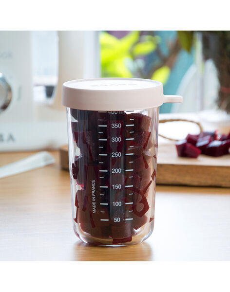 Pot de conservation Portion en verre rose (150 ml) : Béaba