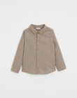 Chemise enfant en vichy beige et gris ISTEO 23-K / 24I129212NM1080