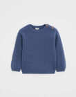 Pull enfant en tricot fantaisie bleu grisé IMARC 24-K / 24I129213N13205