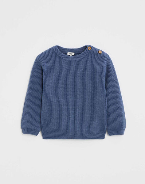 Pull enfant en tricot fantaisie bleu grisé IMARC 24-K / 24I129213N13205