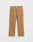 Pantalon enfant en velours côtelé caramel ILIAM 23-K / 24I129212N03420