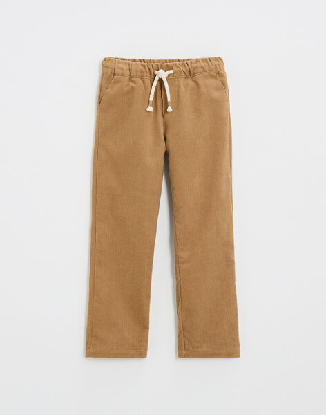 Pantalon enfant en velours côtelé caramel ILIAM 23-K / 24I129212N03420