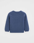 Pull enfant en tricot fantaisie bleu grisé IMARC 24-K / 24I129213N13205