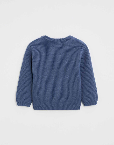 Pull enfant en tricot fantaisie bleu grisé IMARC 24-K / 24I129213N13205