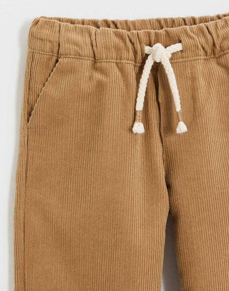 Pantalon enfant en velours côtelé caramel ILIAM 23-K / 24I129212N03420