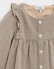 Robe manches longues en vichy beige et gris IMAGNOLIA 23 / 24IU1911N18080