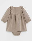 Robe manches longues en vichy beige et gris IMAGNOLIA 23 / 24IU1911N18080