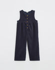 Combinaison enfant en velours bleu nocturne IOLINE 23-K / 24I129112NG6713