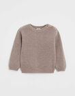 Pull enfant en tricot fantaisie moka IMARCEL 24-K / 24I129212N13817