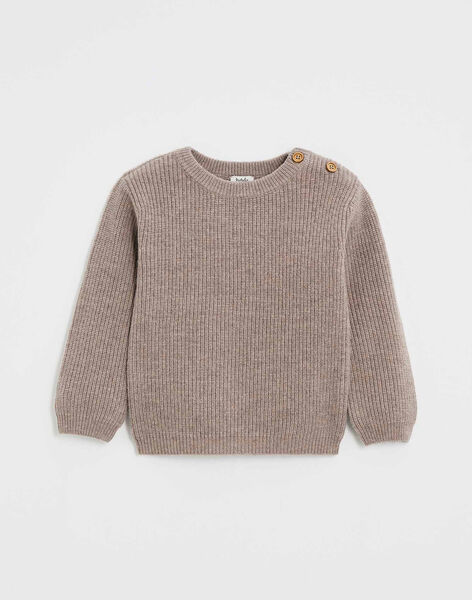 Pull enfant en tricot fantaisie moka IMARCEL 24-K / 24I129212N13817