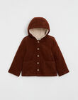 Manteau enfant en velours côtelé brique ICE 23-K / 24I129211N16403