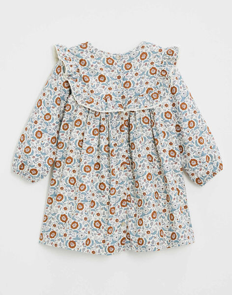 Robe enfant manches longues imprimé fleurs ISILDETTE 23-K / 24I129111N18218