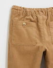 Pantalon enfant en velours côtelé caramel ILIAM 23-K / 24I129212N03420