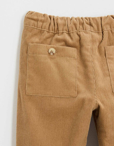 Pantalon enfant en velours côtelé caramel ILIAM 23-K / 24I129212N03420