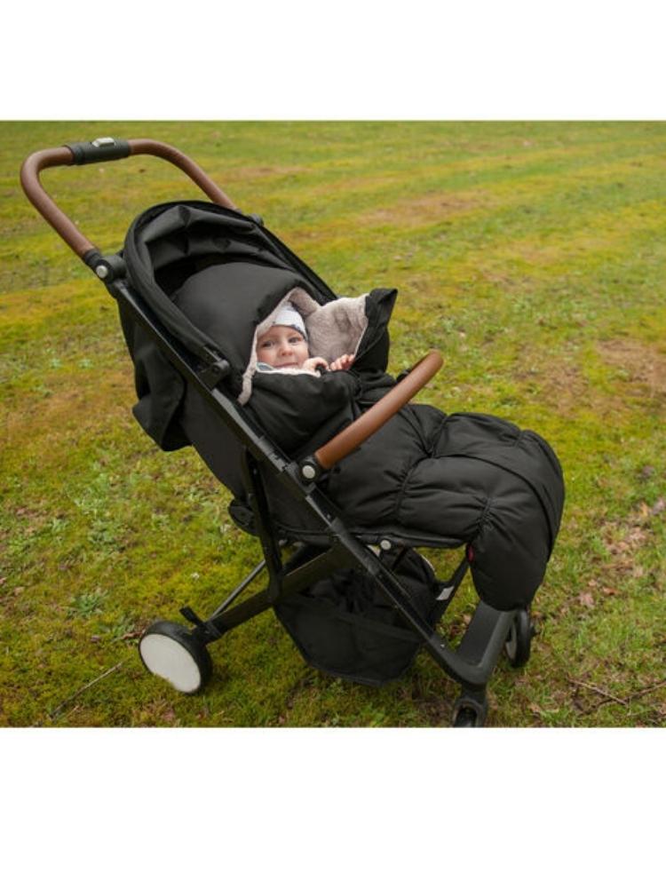 Chancelière pour bébé sac de couchage noir d'hiver pour poussette et siège  auto